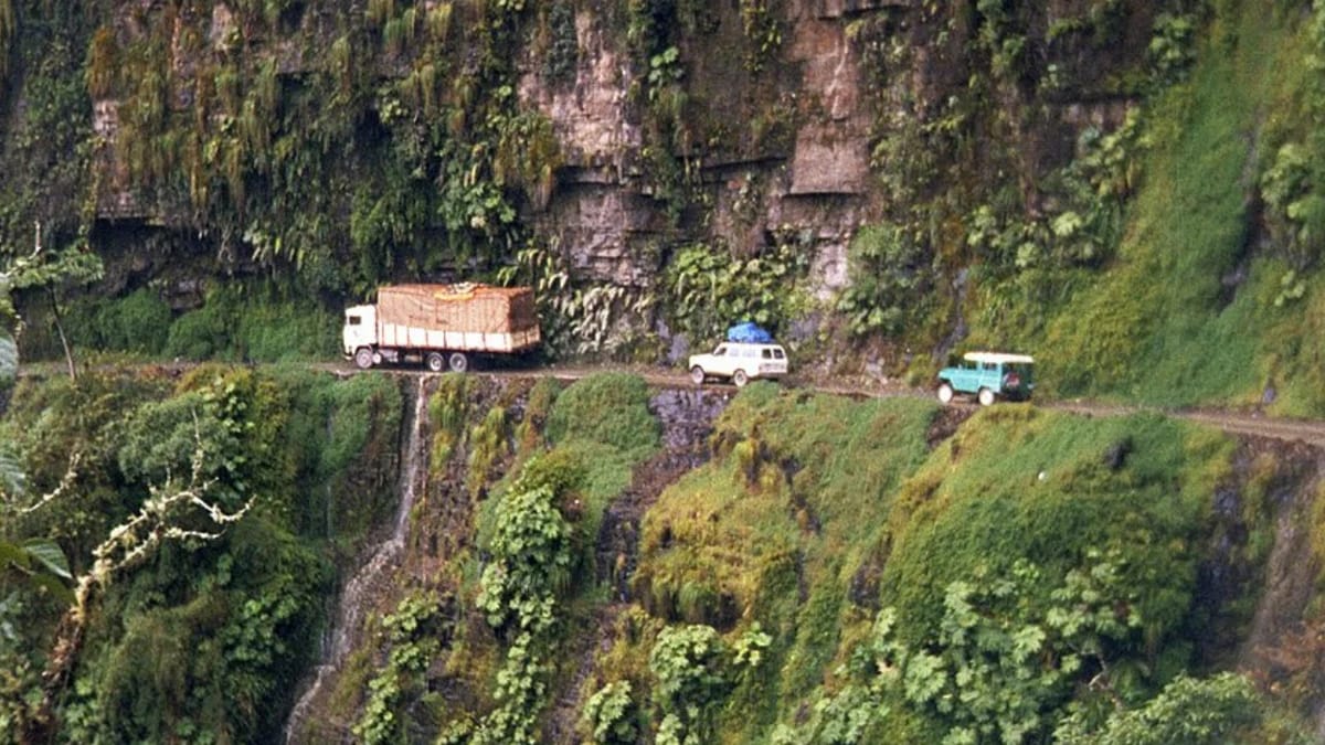 'Death Road' is 37 miles long and widely acknowledged as the world's most difficult highway to drive down