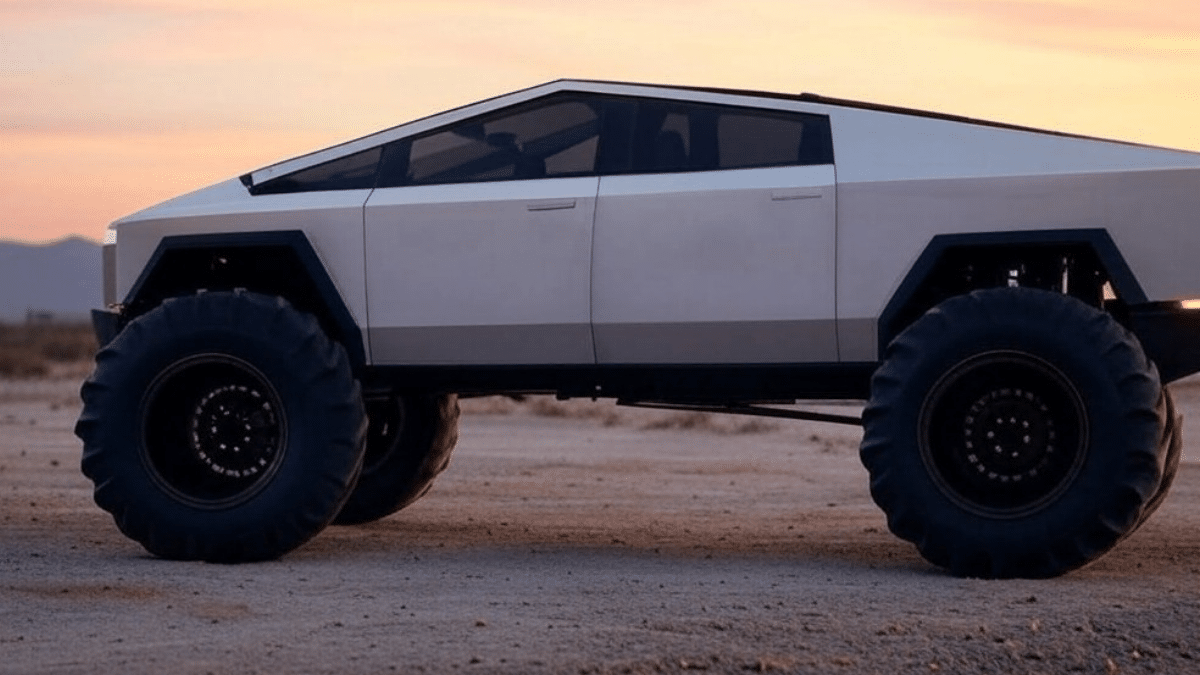When A Tesla Cybertruck Turns Into A Monster Truck When A Tesla Cybertruck Turns Into A Monster Truck