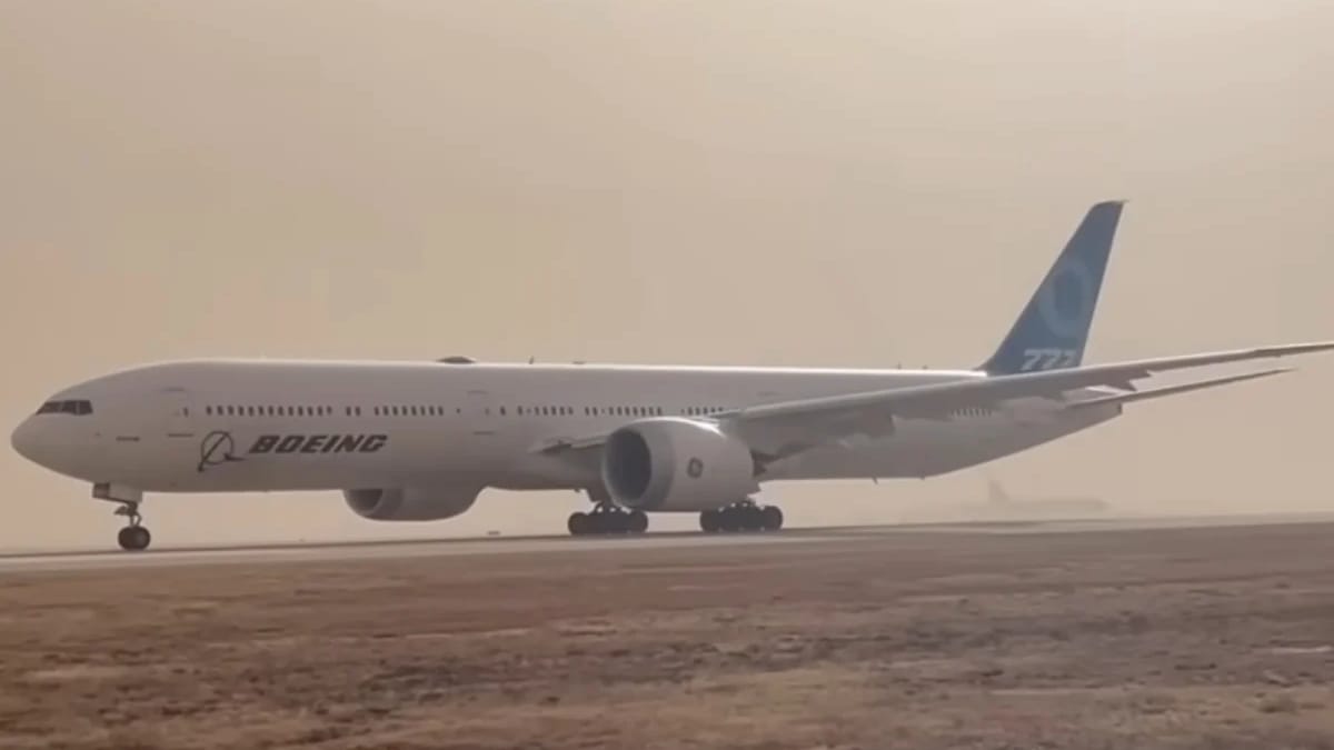 Boeing 777X battles extreme crosswinds in one of the harshest