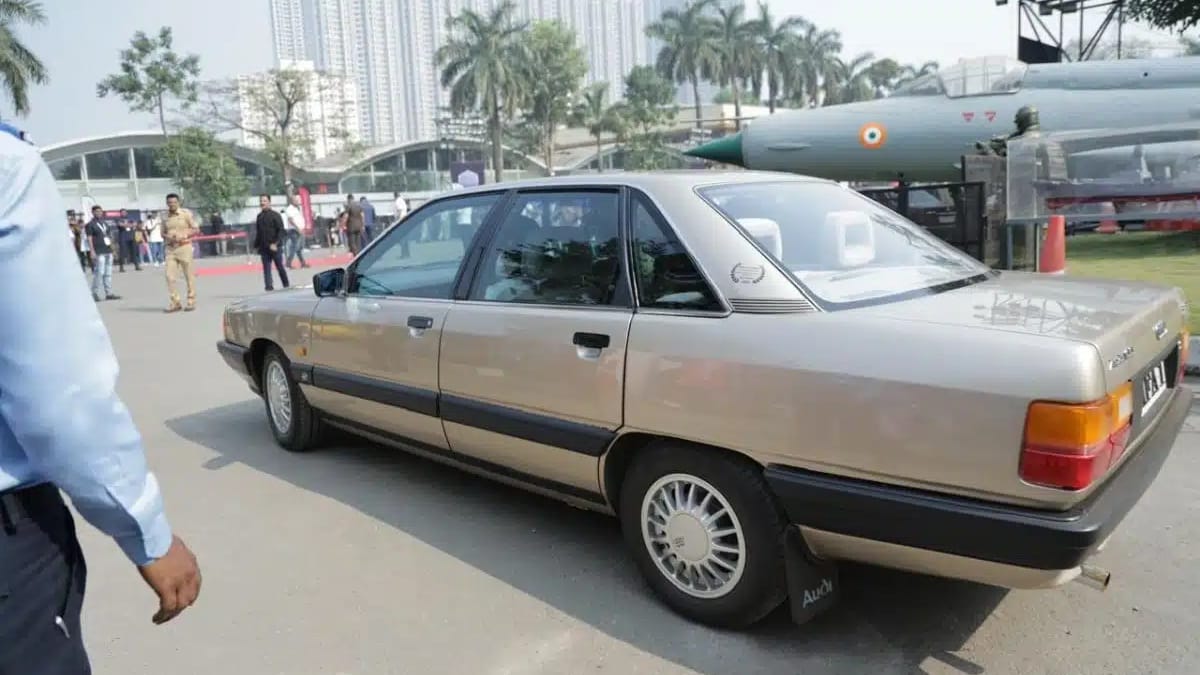 Former Indian cricketer Ravi Shastri shows off his famous Audi 100 at a ...