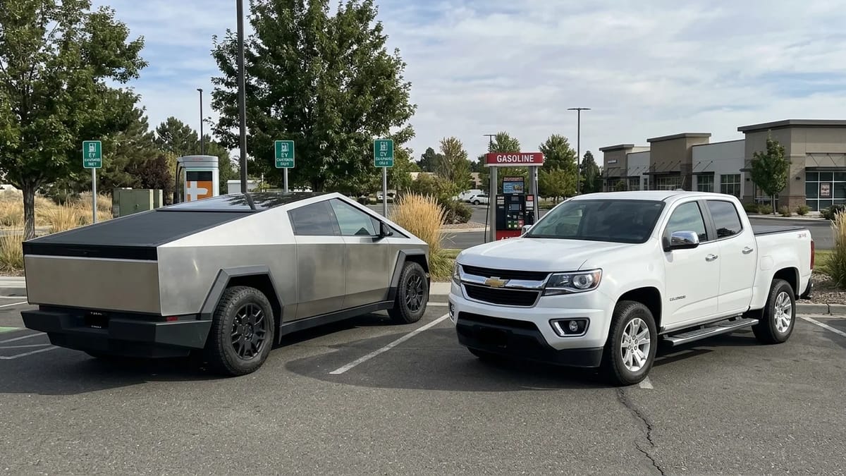 The gap between the monthly cost of charging a Tesla Cybertruck vs filling a Chevy Colorado in the US is mind-blowing - supercarblondie.com