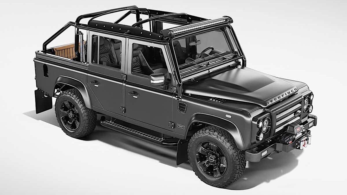 This soft-top Defender has been given a V8 and secret champagne compartment