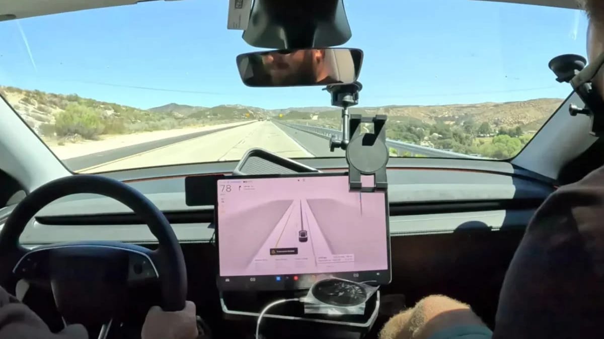 Guys doing coast-to-coast Tesla self-driving test with Model Y and it ...