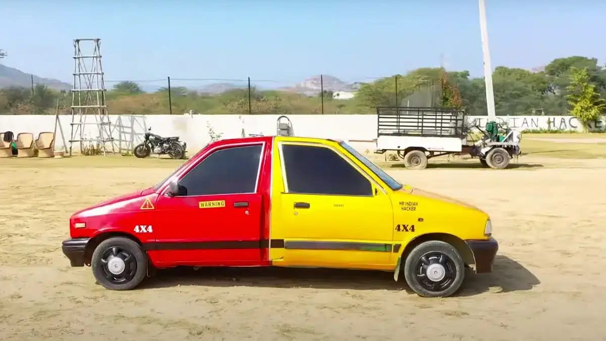 Two Cars Together This YouTuber joined two cars together to create a 4x4 with two engines