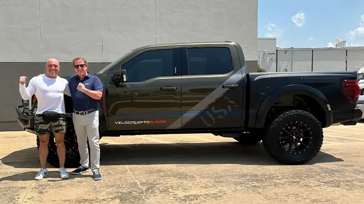 Joe Rogan Land Rover Joe Rogan takes delivery of monstrous tuned truck for his birthday