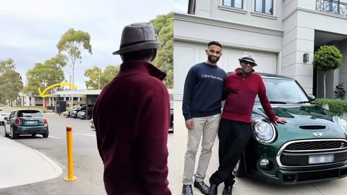 Son heartwarmingly surprises dad on his 70th birthday with Mini Cooper