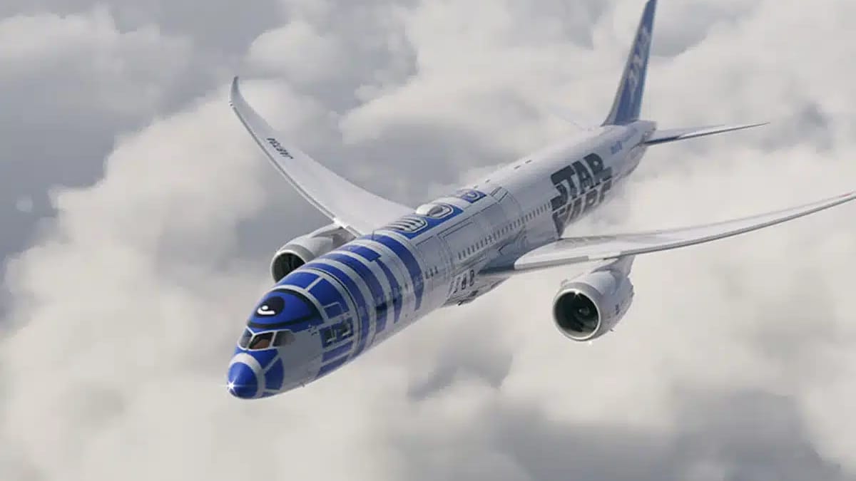 Airline ANA's iconic R2-D2 Star Wars Boeing 787 has taken its