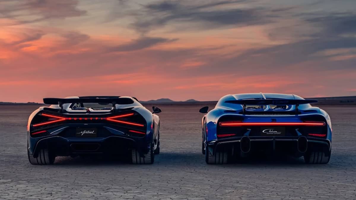 Bugatti brings together the 99th Mistral and 500th Chiron under the desert sun to mark the end of two iconic chapters