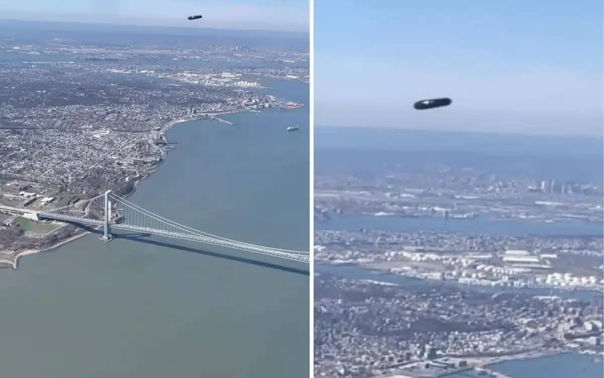 Airline passenger captures video evidence of UFO-like object over New York City