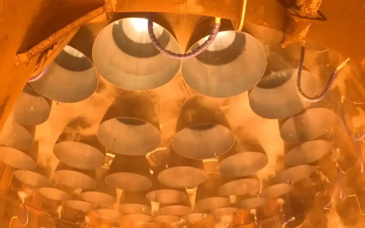 Red-hot footage shows SpaceX Starship lifting off from beneath with launch mount view