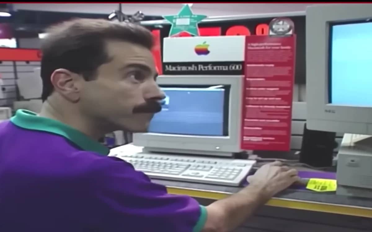Resurfaced footage shows farmer being stunned by the price of a computer as he's buying it in 1995