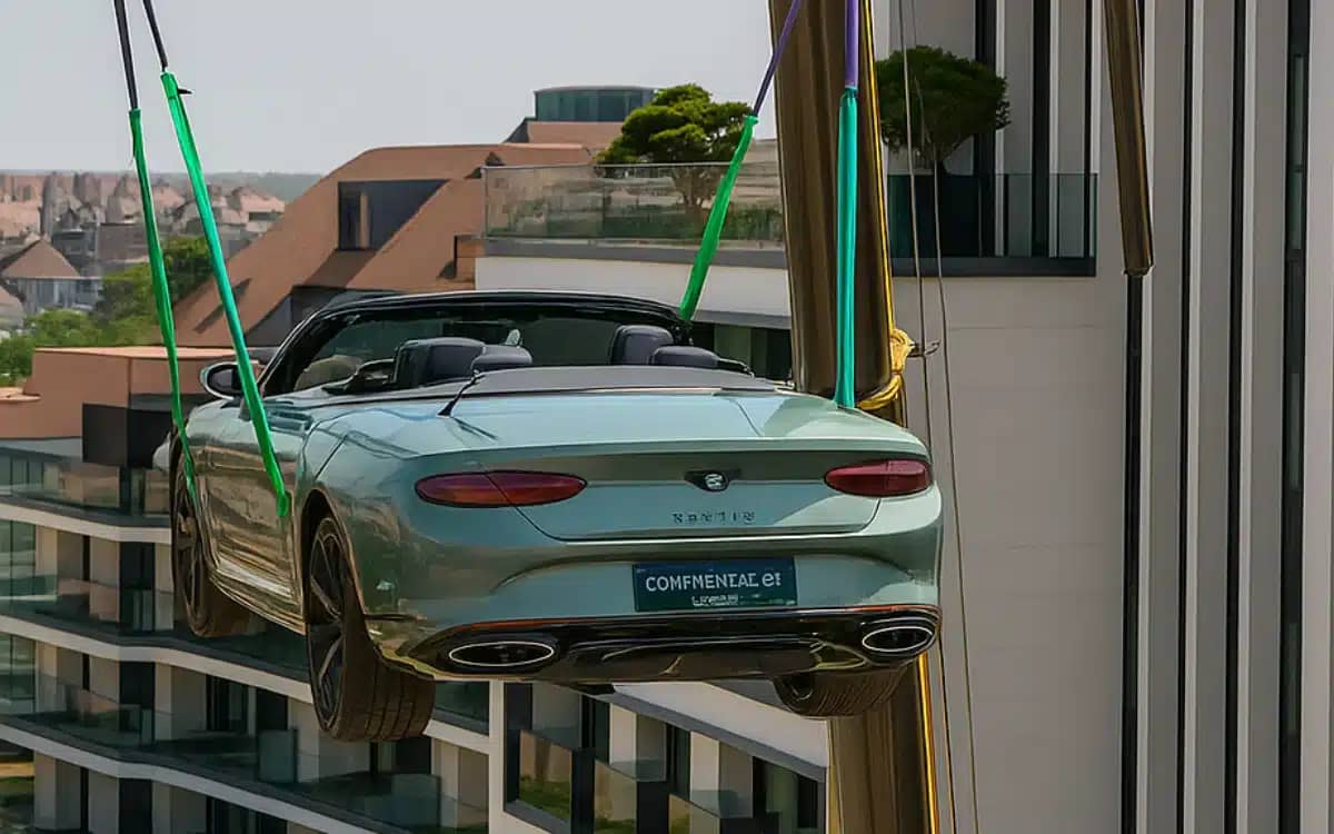 420k-bentley-craned-to-rooftop-michelin-starred-chef-restaurant-belgium