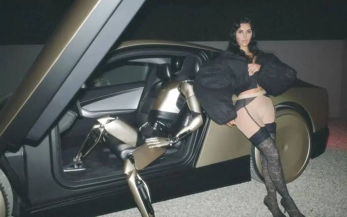 kim-kardashian-odd-photos-tesla-optimus-robot-cybercab