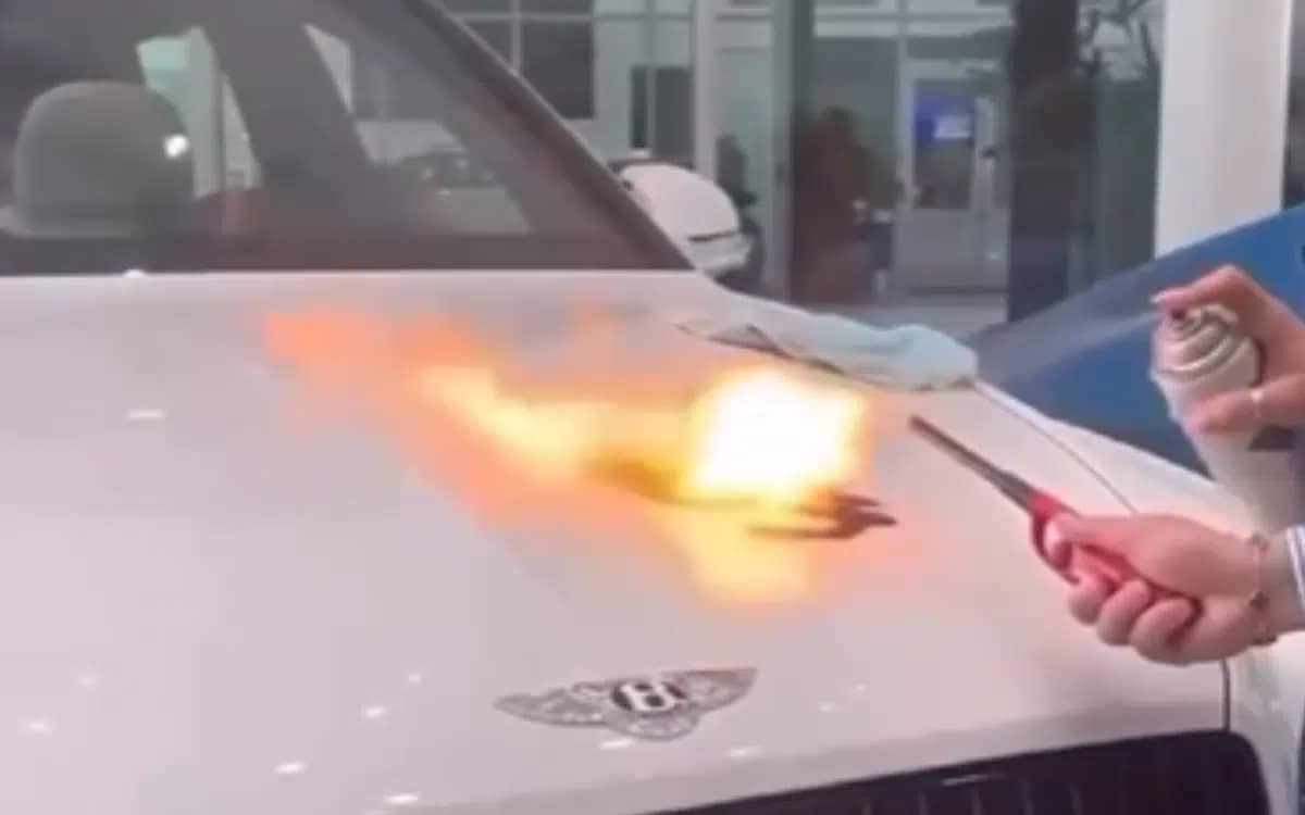 bentley-employee-florida-spray-paints-hood-of-car-sets-it-on-fire