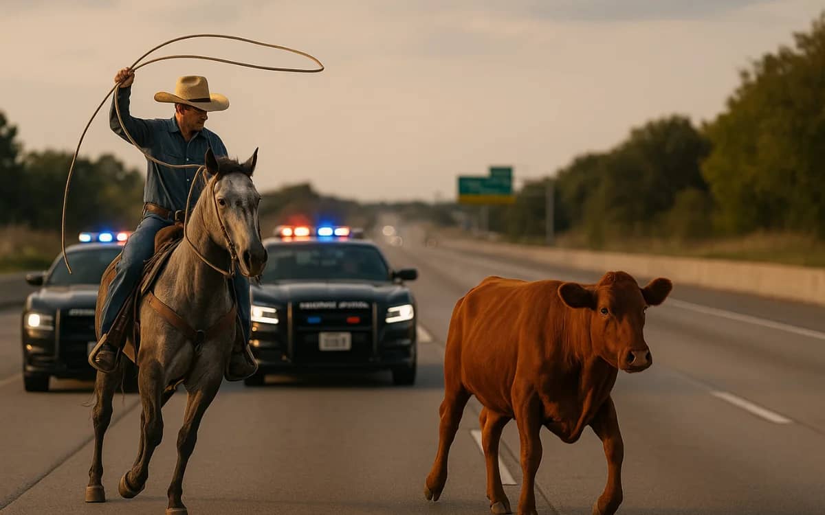 oklahoma-police-couldnt-catch-cow-called-a-real-cowboy