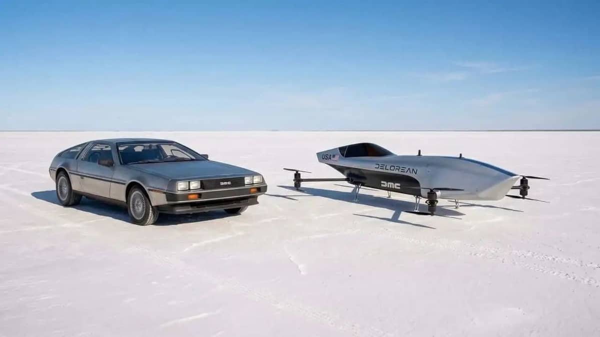 DeLorean enters the skies by teaming up with an electric flying car racing organization