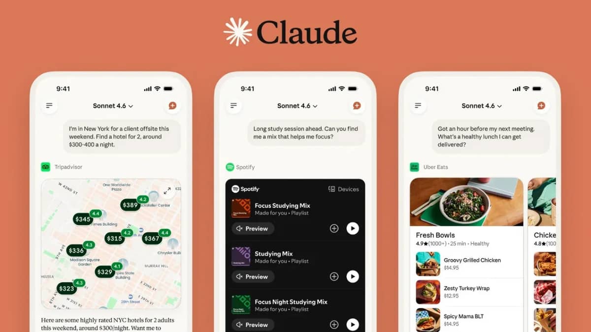Claude just added Uber, Spotify and 13 more daily apps and the gap between it and Gemini just got a lot smaller
