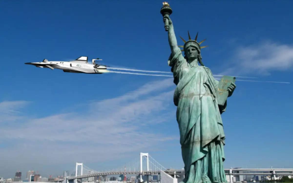 Rocket-propelled hypersonic jet from New York to Paris in 2 hours while travelling on the edge of space