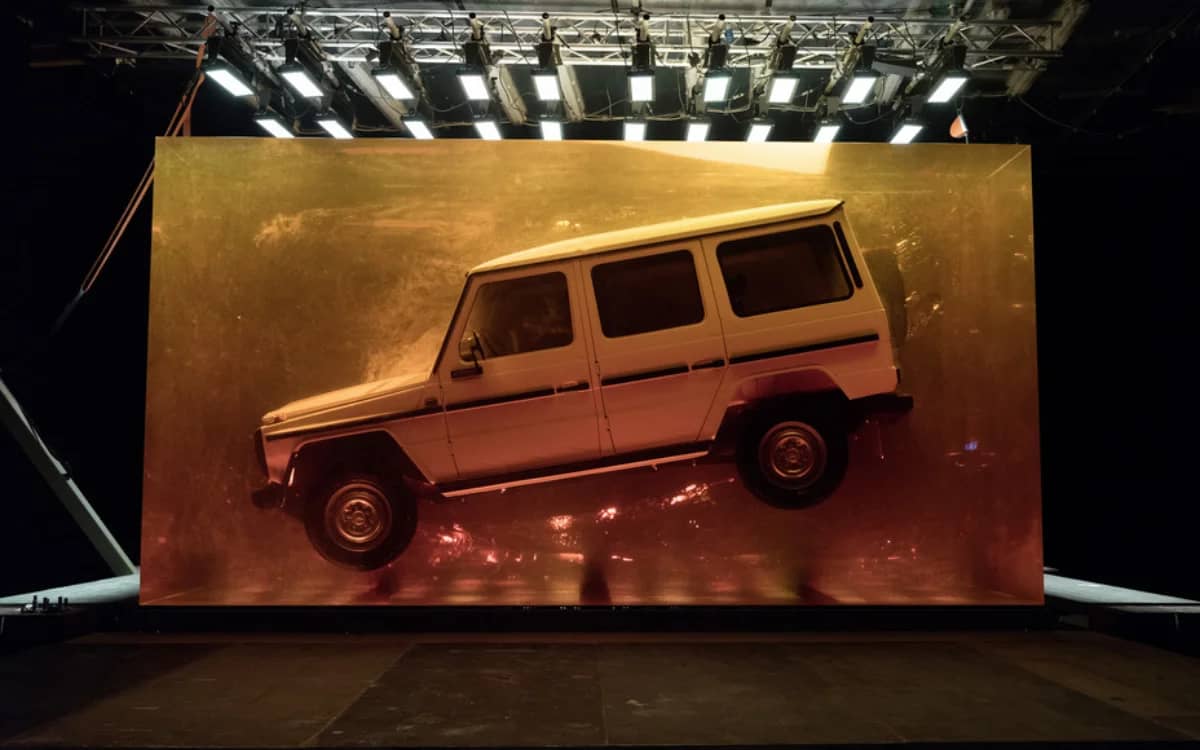 A 1979 G-Class preserved forever inside 52 tons of amber resin becomes an automotive fossil