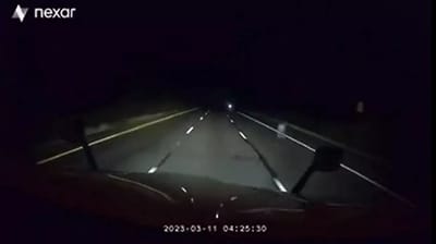 Trucker captures mysterious ghostly figure on dashcam while driving on empty road