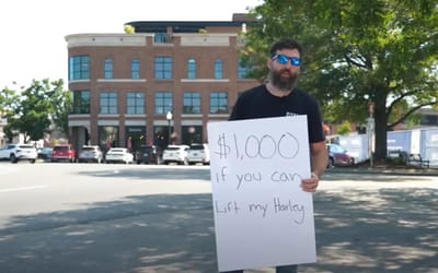Pennsylvania man offers $1,000 to anyone who can lift his 1,200lb Harley-Davidson motorcycle