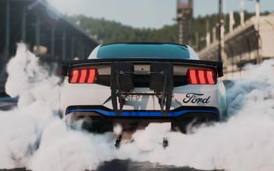 Ford shuts down Michigan road to film its Ford Mustang GT3s burning some rubber