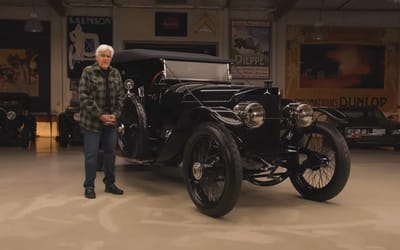 Jay Leno just drove a 9.6L chain-driven supercar from 1913 in California