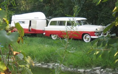 This rare Indiana camper’s roof transforms into a boat and it comes with a classic Ford ranch wagon