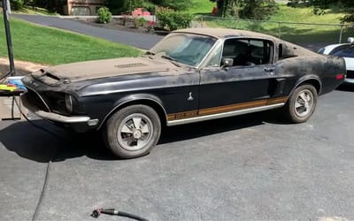 1968 Shelby GT500 Mustang was found covered in dust in a warehouse but is now getting a second chance