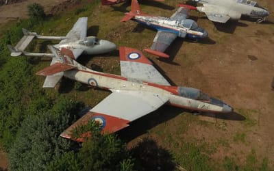 Early jet planes that are some of the most historic in aviation history spotted rotting on an English farm
