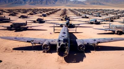 1,000 WWII planes still sit frozen in time in an American aircraft graveyard all these decades later