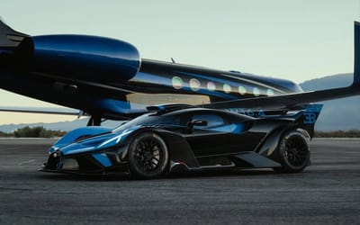Bugatti Bolide made to match owner’s $62,000,000 private jet in wealth display that’s off the Richter scale