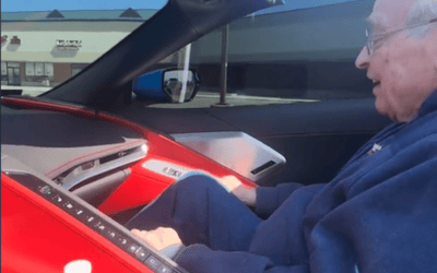 Man at store in Michigan surprised with chance to make 92 year-old's day with C8 Corvette ride