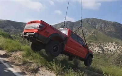 Ford Raptor went off a mountainside in LA but suffered no damage, proving how tough they really are