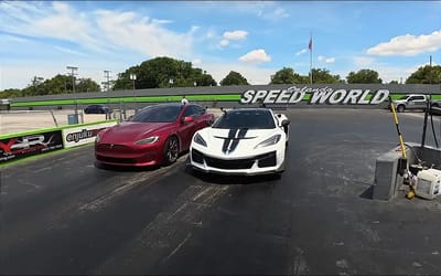 Aging Tesla Model S Plaid faces brand new Chevy Corvette ZR1, look away now gas car fans