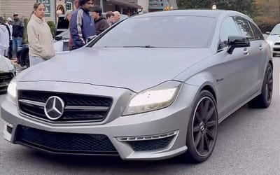 Weather was bad at car meet then a Mercedes that's a 1-of-4 in America pulled up and brightened everyone's day