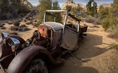 Abandoned desert gold mill hides 3 extremely rare and classic lost cars