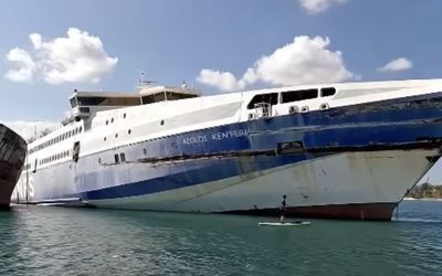 Adventurer finds massive abandoned ferry once sold for $85 million, now a zombie-like playground