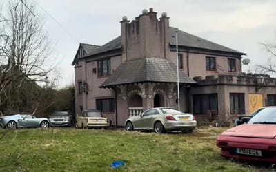 Explorer finds derelict house that still has everything in it, including huge car collection with a Mercedes SLK and a Lotus