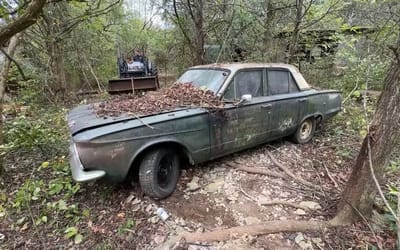 Man bulldozed a path through forest to get dumped Plymouth Valiant that had military secrets inside