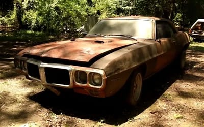 Guys discover abandoned race car in Texas backyard with major surprise under the hood