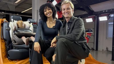 We gave a $150,000 dummy an ice cream and put it in a child seat with an airbag built-in to see how effective it is and Nico Rosberg helped us test it