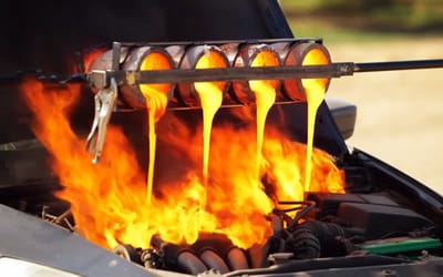 Man testing whether lava or acid is more destructive uses an actual car to see which disables it faster