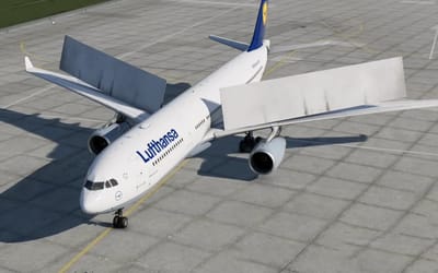 Man finds out if a plane with massive speedbrakes on it can land anywhere