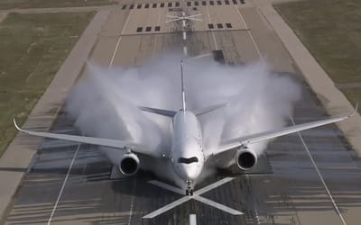 Airbus puts its jets through the ultimate water test with video showing just how much water they can withstand