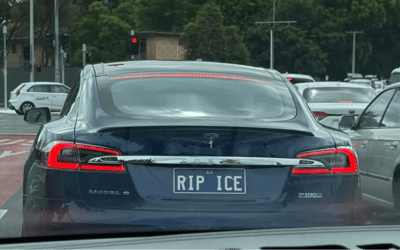 Tesla drivers in Australia have been putting cheeky messages on their number plates that fuel rivalry between EV and gas owners