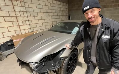 Man who bought damaged Aston Martin DB12 to restore found out what happened to it and had to stop working on it