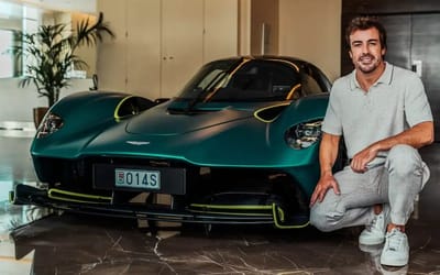 Fernando Alonso drove his Aston Martin Valkyrie in public before having an incident in front of huge crowds