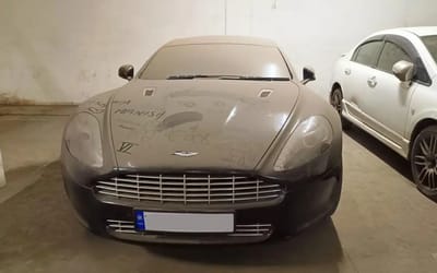 Excellent condition Aston Martin Rapide has been abandoned in Mumbai basement for years