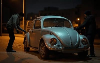 Thieves thought they could drive away in Volkswagen Beetle and get away scot-free but Southern California cops had a trick up their sleeve